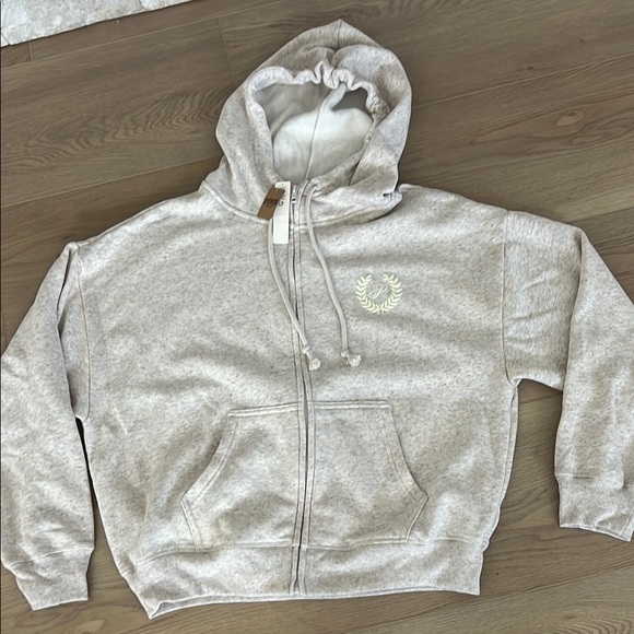 PINK Victoria's Secret Jackets & Blazers - PINK Victoria's Secret Heathered Gray Zip-Up Hoodie